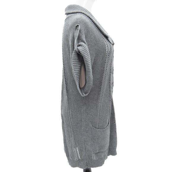 BCBG MaxAzria Women's Gray Sweater Tunic w/Front Pockets Size Medium - Picture 4 of 7